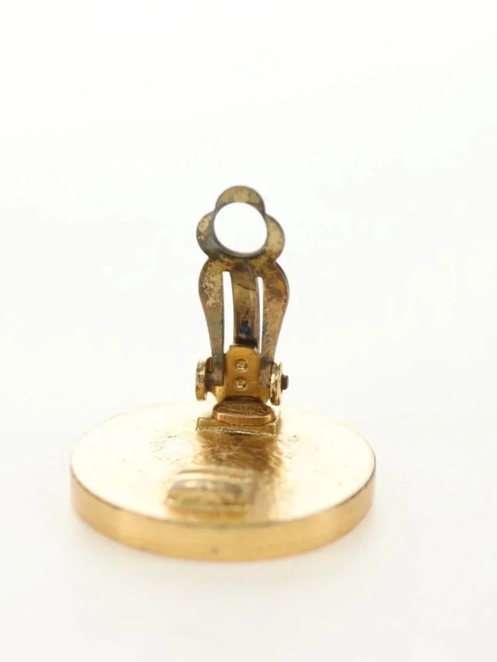 CHANEL Earring metal Gold Tone CC Auth 180939M